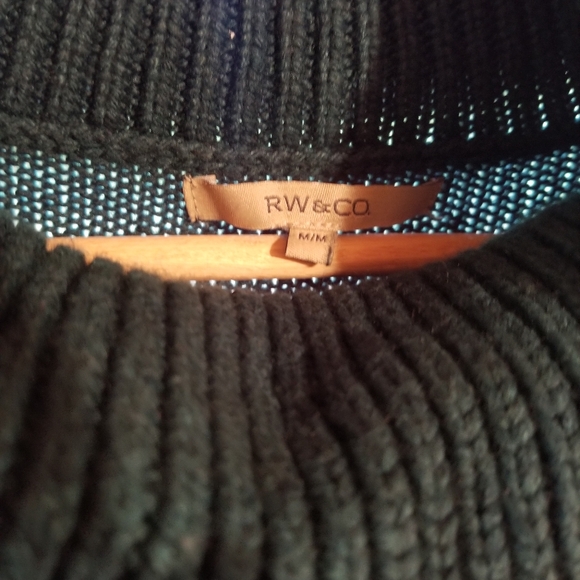 Turtleneck Sweater RW & Co Ladies Medium Dark Brown Blend w Cotton Wool Angora - Picture 4 of 9